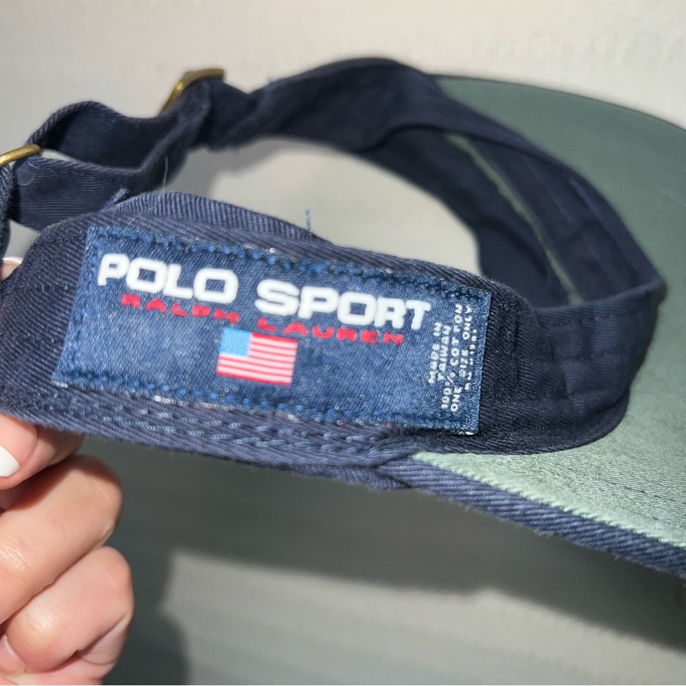 Ralph Lauren Polo Tennis Visor Hat Navy Blue Logo One Size Adjustable Cap Sporty - Picture 6 of 6